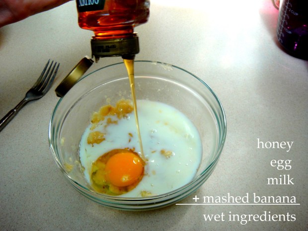 Wet ingredients for pancakes Wet ingredients for pancakes