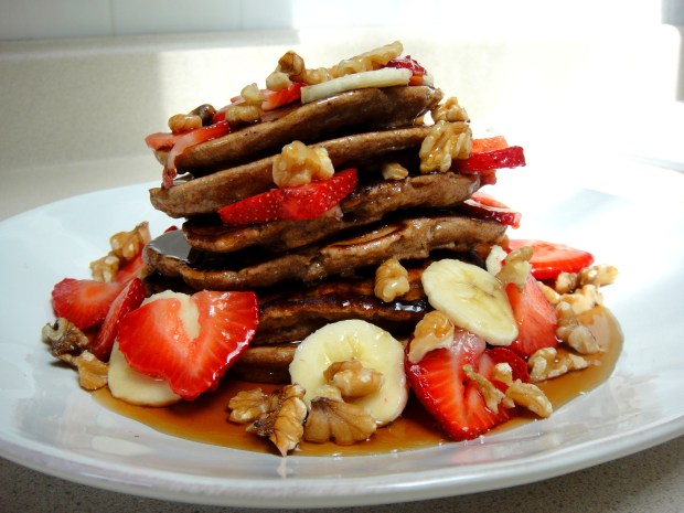 Finished stack of pancakes Pancakes ready to serve