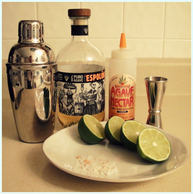 Staple ingredients for a margarita