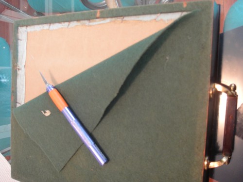 Removing felt backing