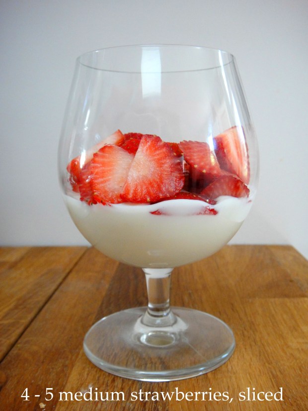 Yogurt and strawberries Yogurt and strawberries in a glass