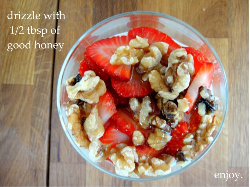 Healthy parfait topped with honey Healthy parfait topped with honey