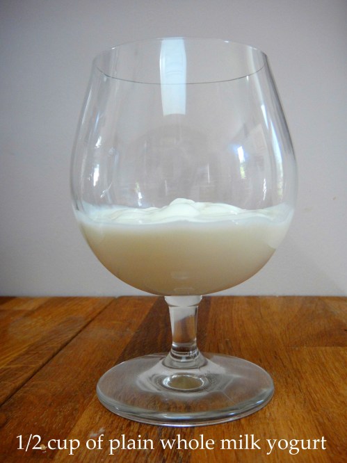 Plain Yogurt Plain yogurt in a glass