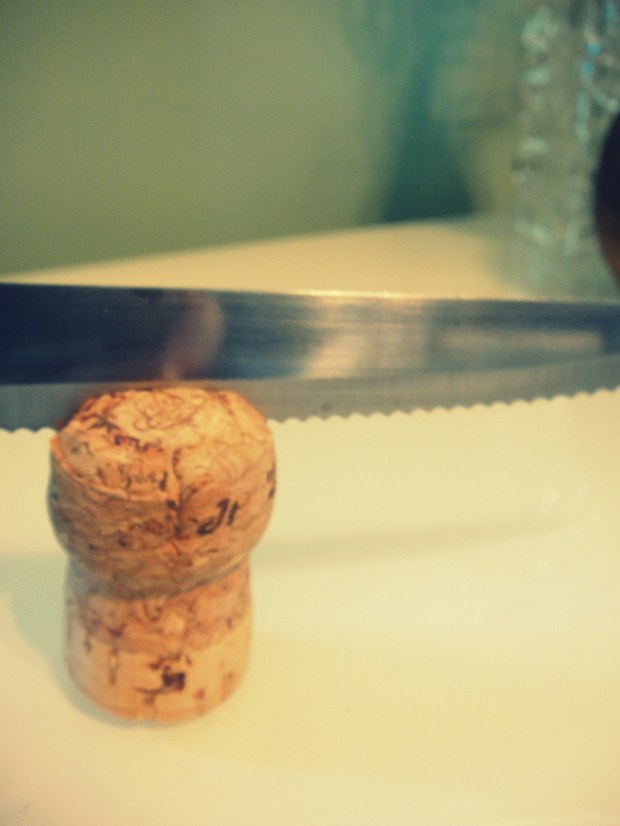 Cutting cork Cutting cork