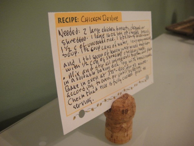 Cork recipe holder Cork recipe holder