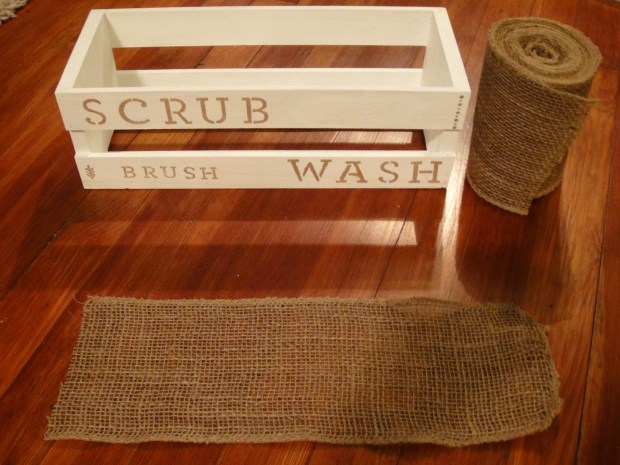 With burlap supplies