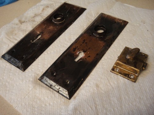 8 Door fixtures after peeling off paint