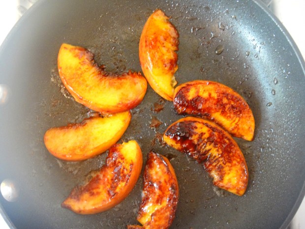 Seared peaches