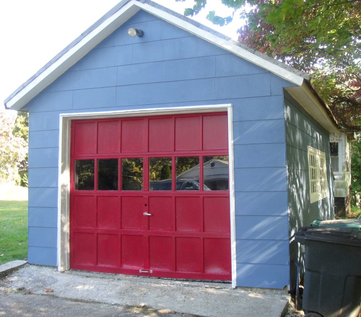 Painted detached garage