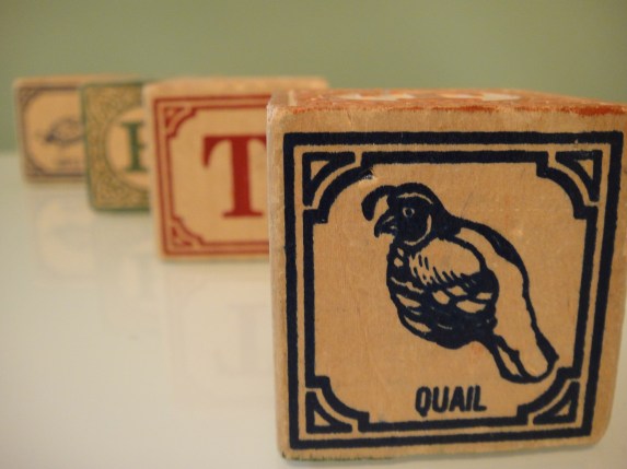 Wooden blocks up close