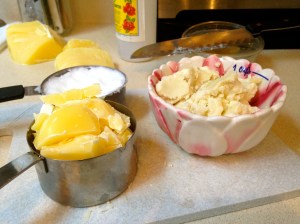 measured ingredients for lotion bars